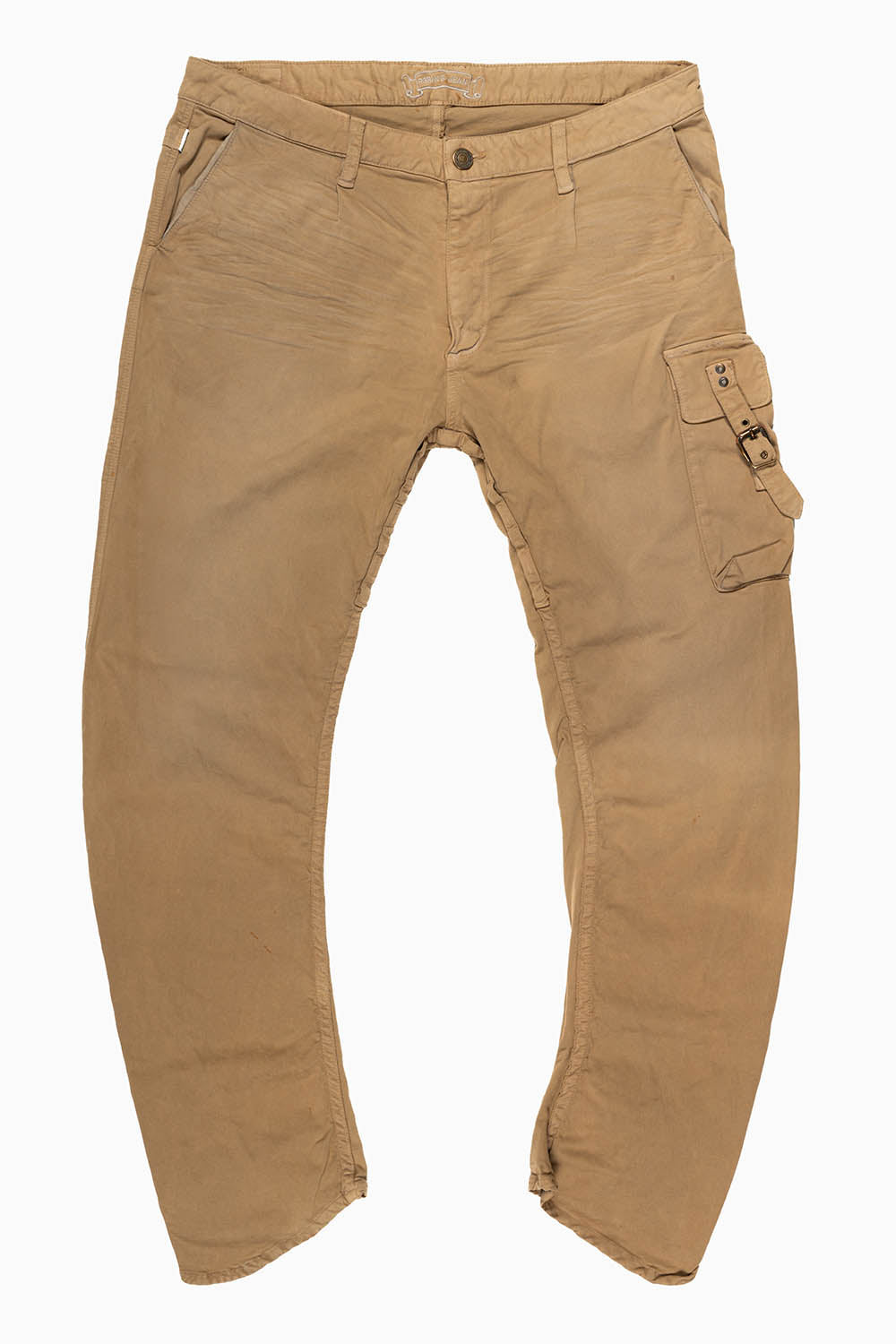 MENS TECHNIQUE CARGO PANTS IN COTTON PIGMENT SPRAY KHAKI