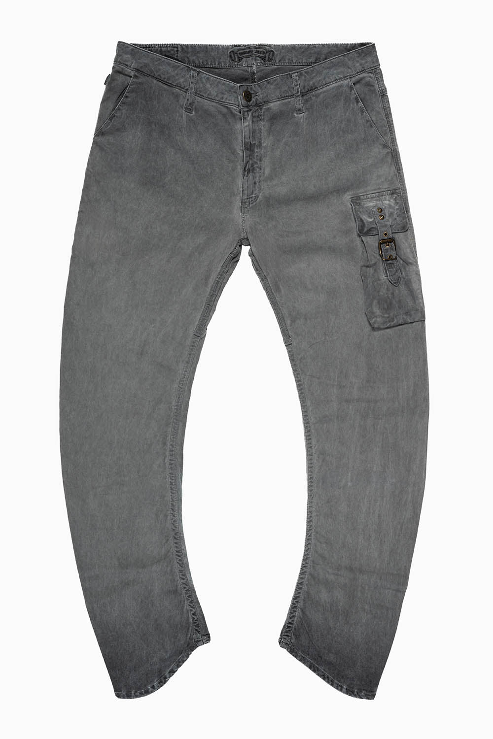 MENS TECHNIQUE CARGO PANTS IN COTTON OIL CHARCOAL WASH