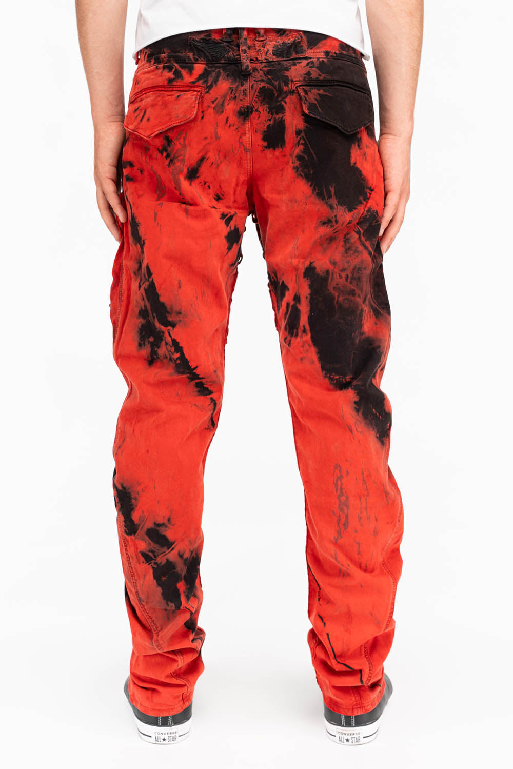 TECHNIQUE CARGO IN TIE DYE BLACK AND RED – Robin's Jean