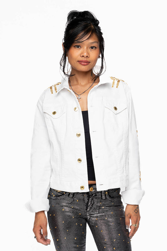 ROBIN'S JEAN DENIM JACKET IN CHAPA WHITE