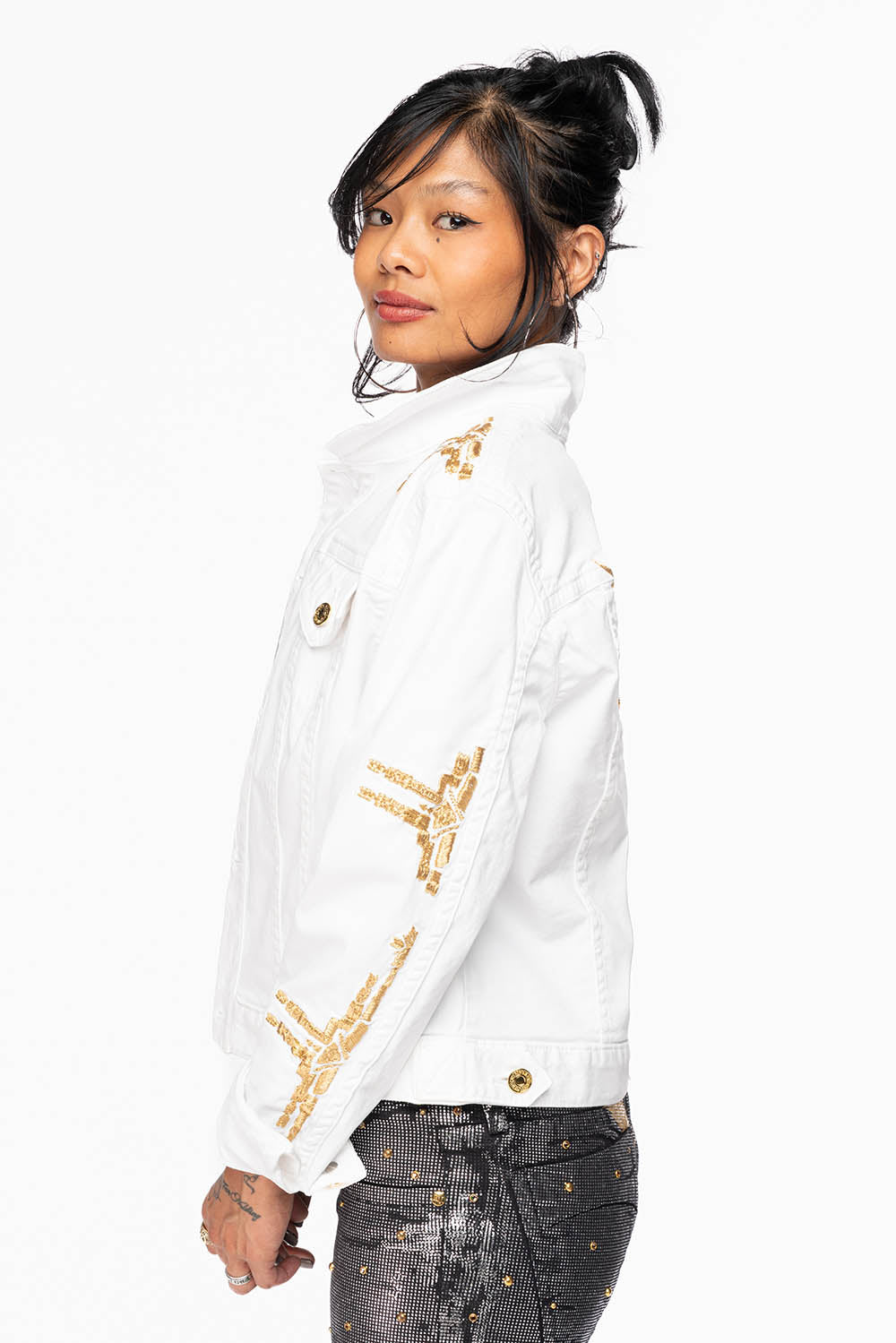ROBIN'S JEAN DENIM JACKET IN CHAPA WHITE