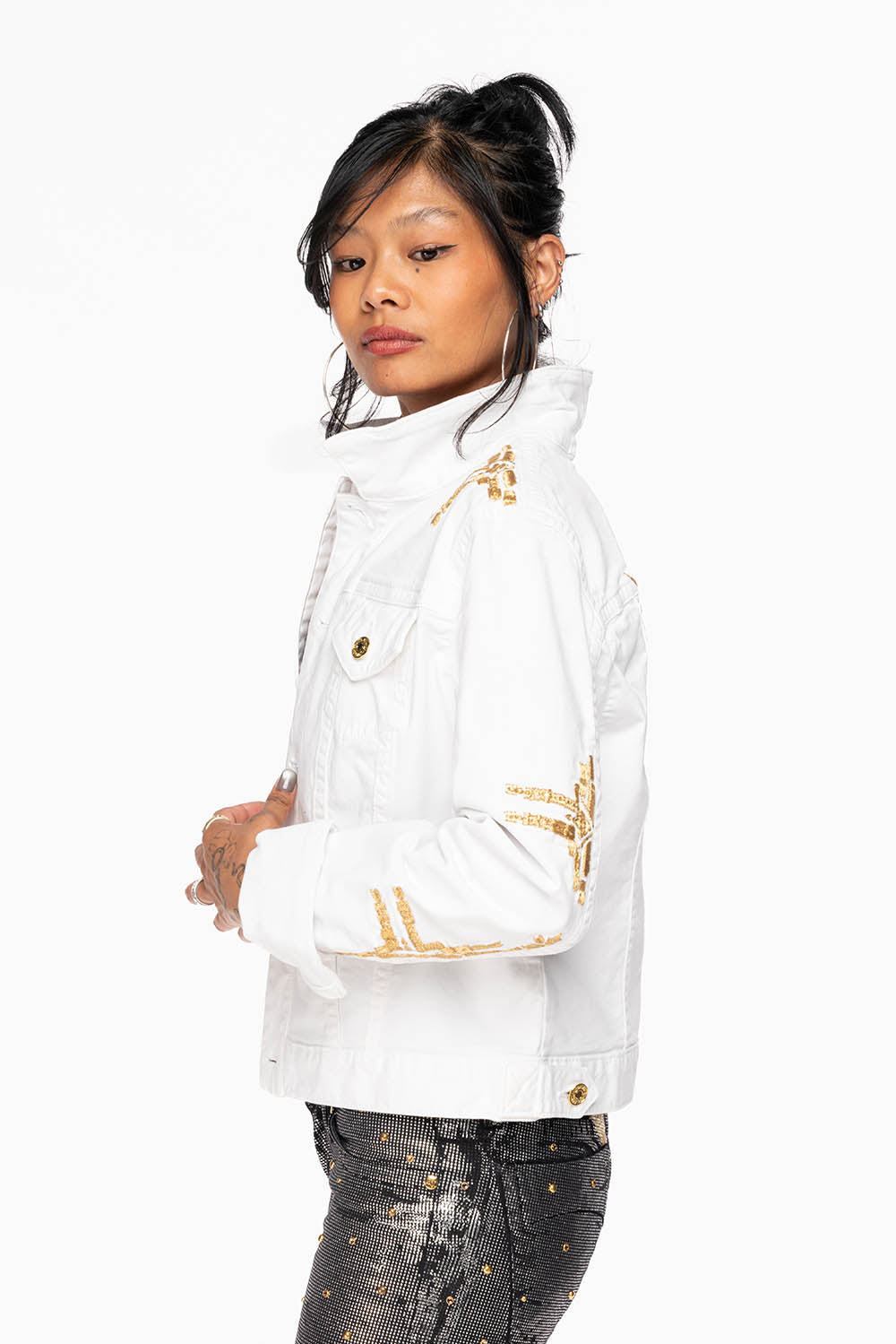 ROBIN'S JEAN DENIM JACKET IN CHAPA WHITE