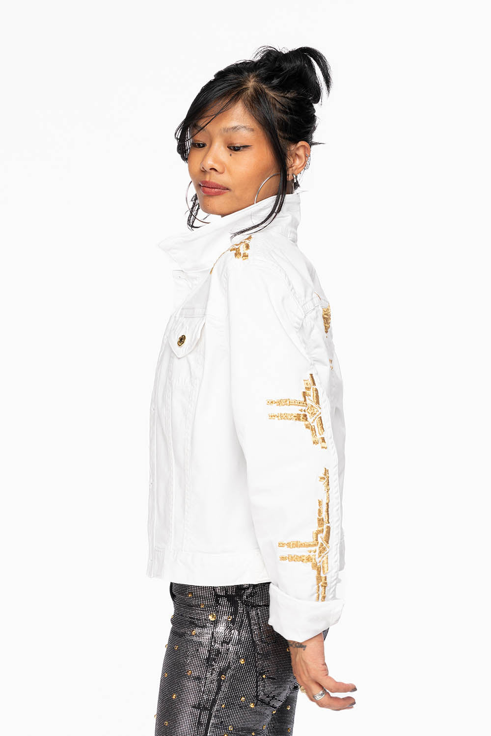 ROBIN'S JEAN DENIM JACKET IN CHAPA WHITE