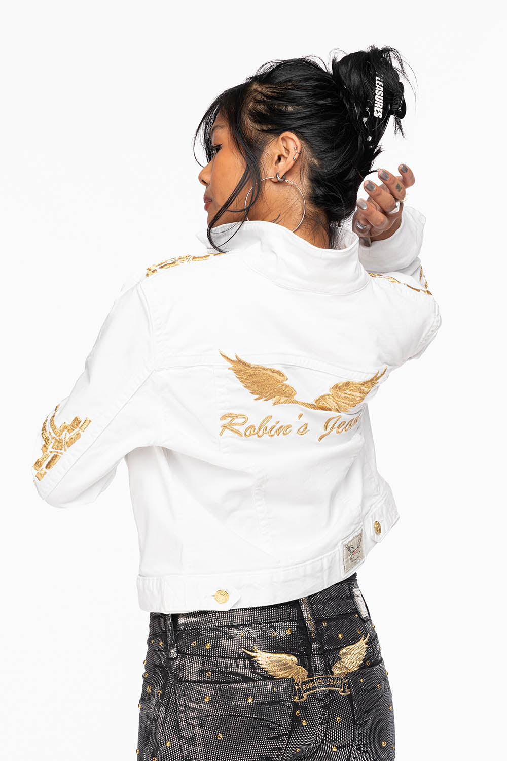 ROBIN'S JEAN DENIM JACKET IN CHAPA WHITE