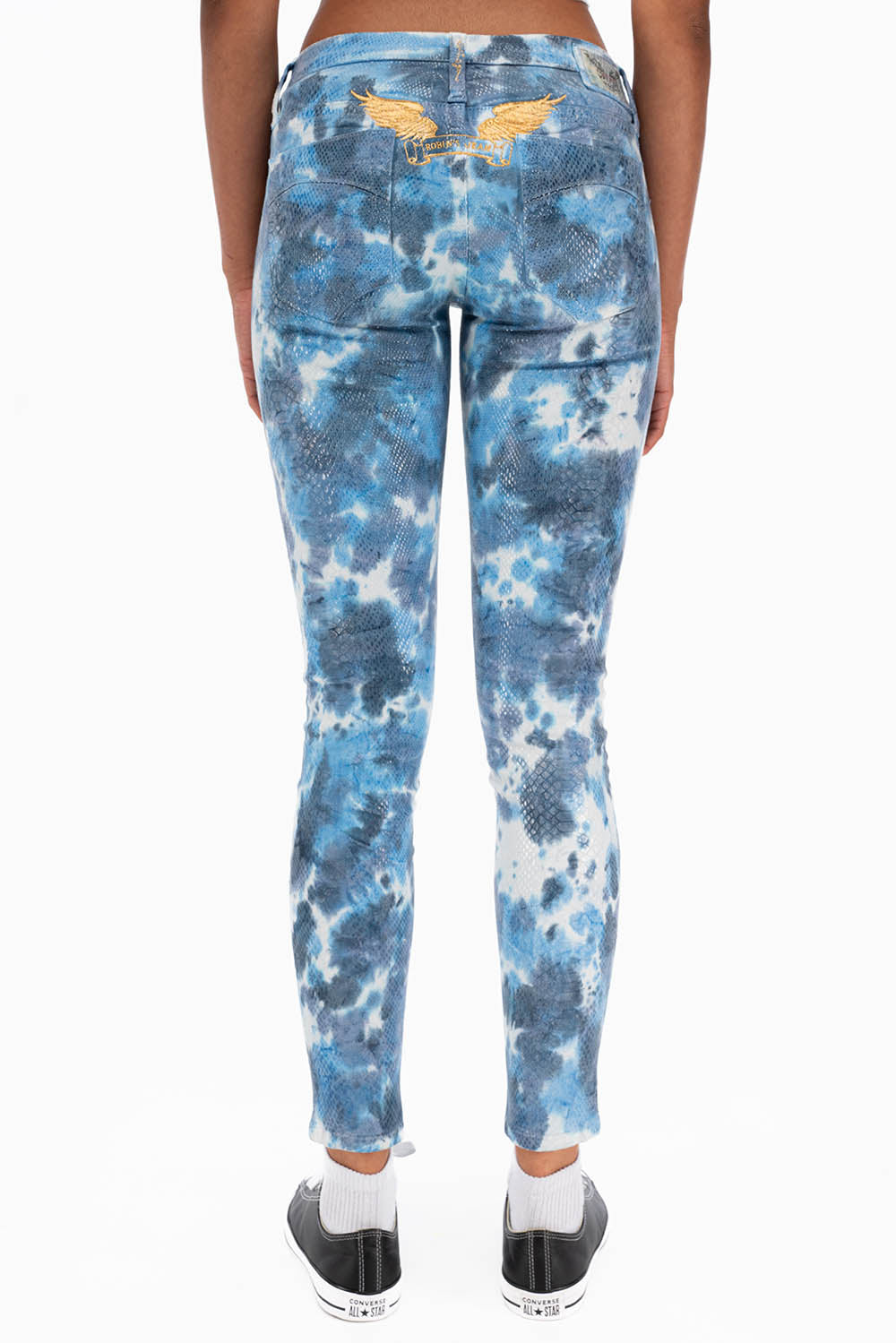 MARILYN WOMENS SKINNY JEANS IN LIZARD BLUE