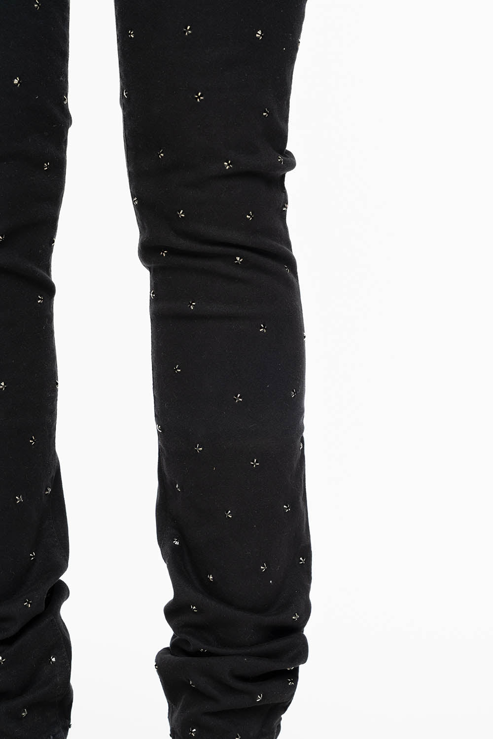 JANE MID RISE WOMENS SKINNY JEANS IN Blk WASH WITH JET BLK CRYSTALS ALL OVER