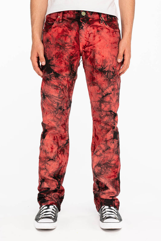 CLASSIC STRAIGHT LEG JEANS IN RED APACHE TIE DYE WASH