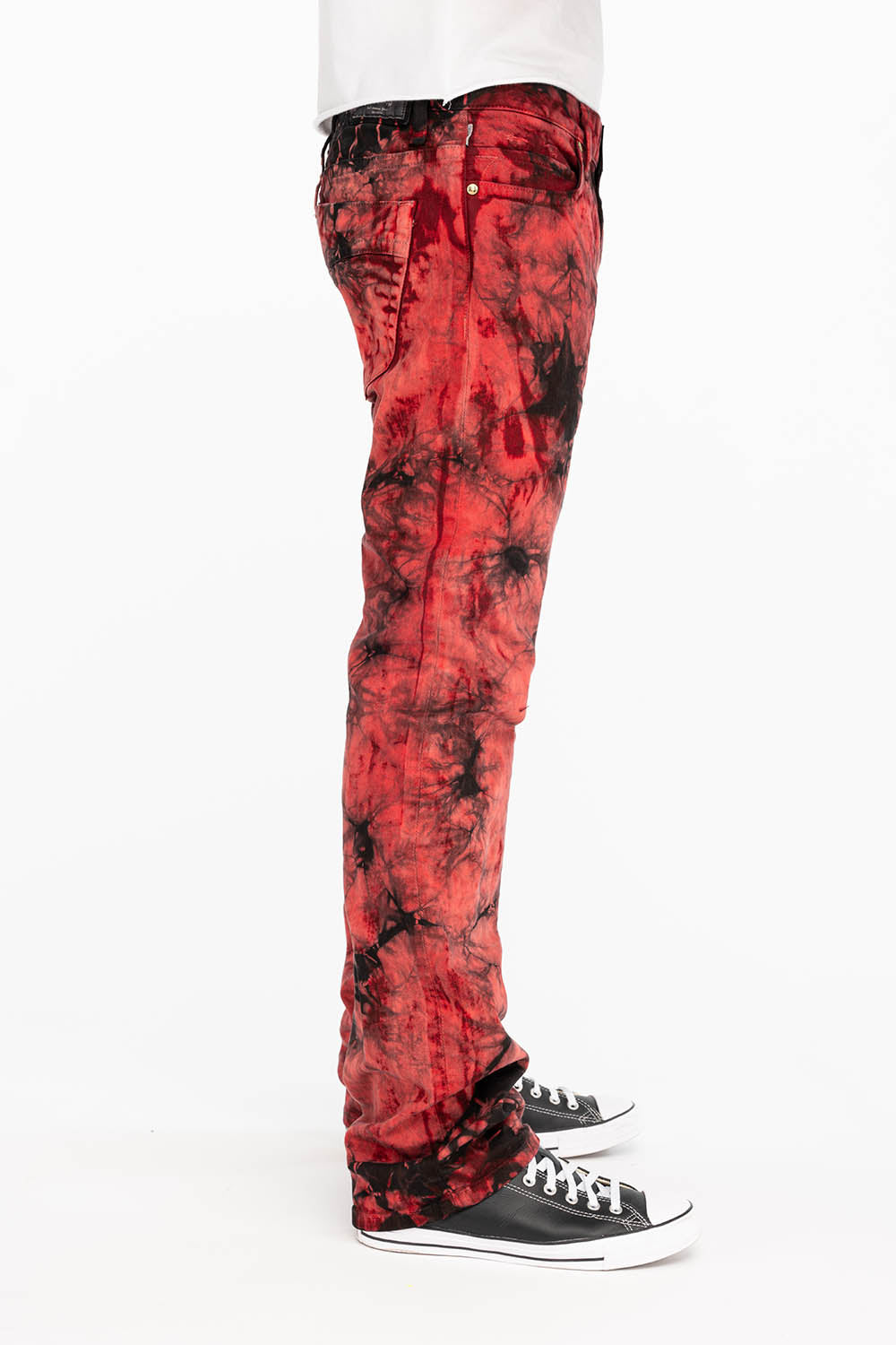 CLASSIC STRAIGHT LEG JEANS IN RED APACHE TIE DYE WASH