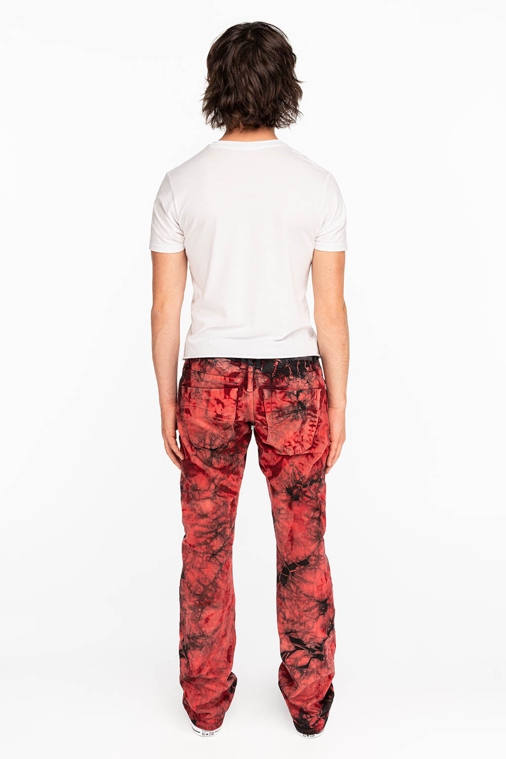 CLASSIC STRAIGHT LEG JEANS IN RED APACHE TIE DYE WASH