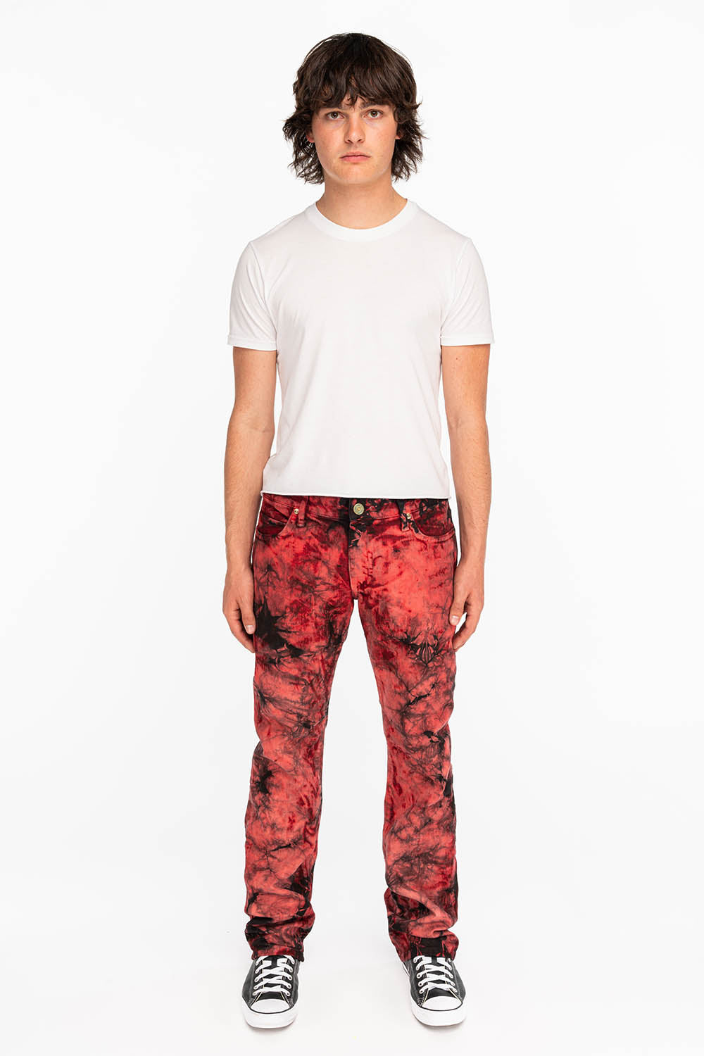 CLASSIC STRAIGHT LEG JEANS IN RED APACHE TIE DYE WASH