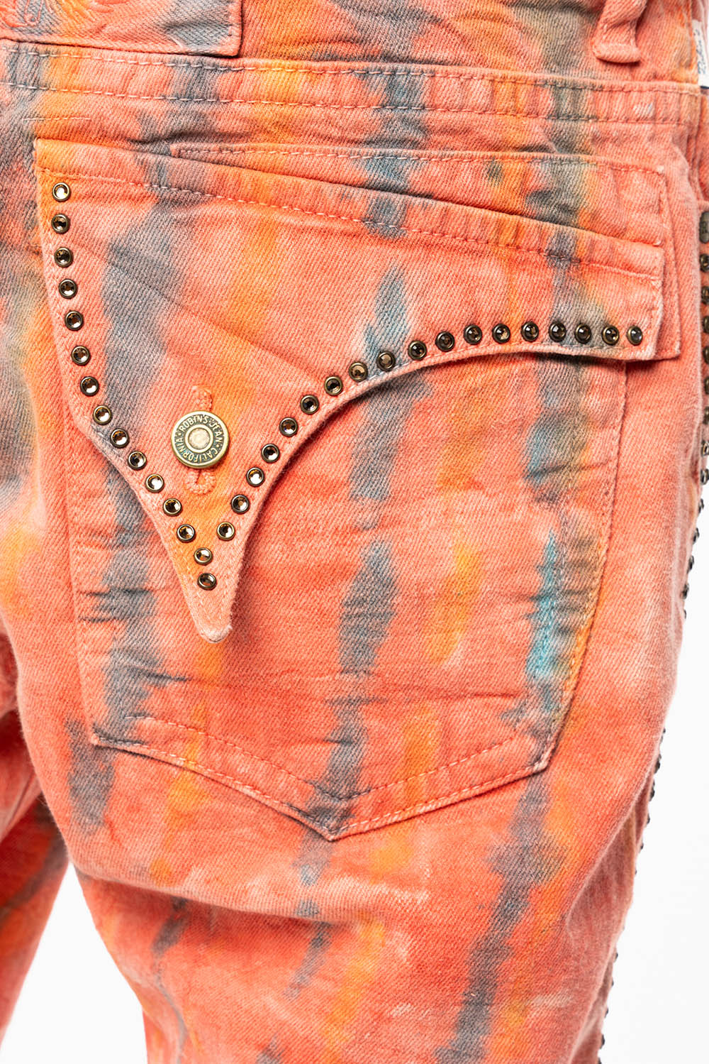 MENS SHORT WITH FLAP POCKETS IN DUBLIN WASH WITH  SMOKEY TOPAZ CRYSTALS
