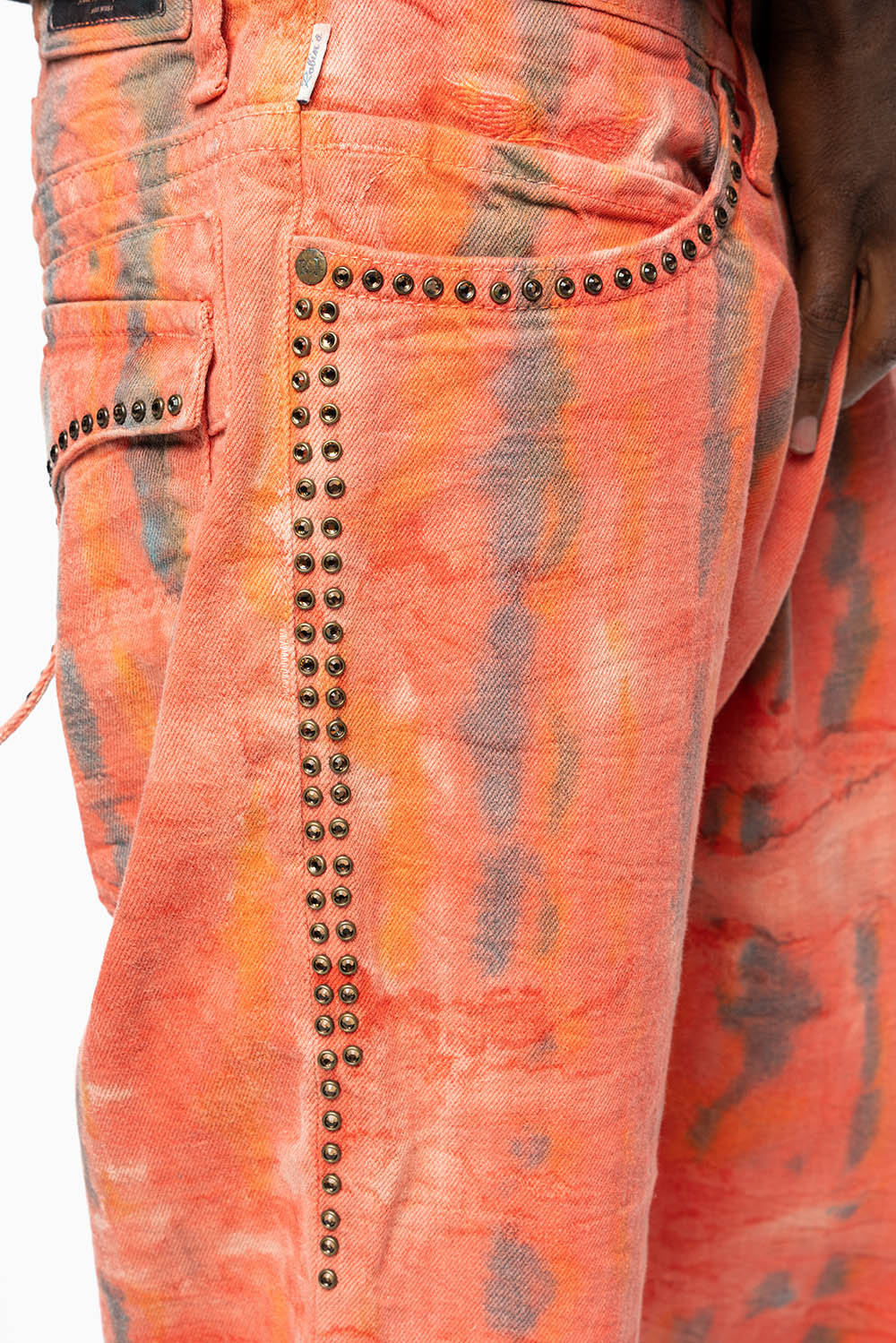 MENS SHORT WITH FLAP POCKETS IN DUBLIN WASH WITH  SMOKEY TOPAZ CRYSTALS