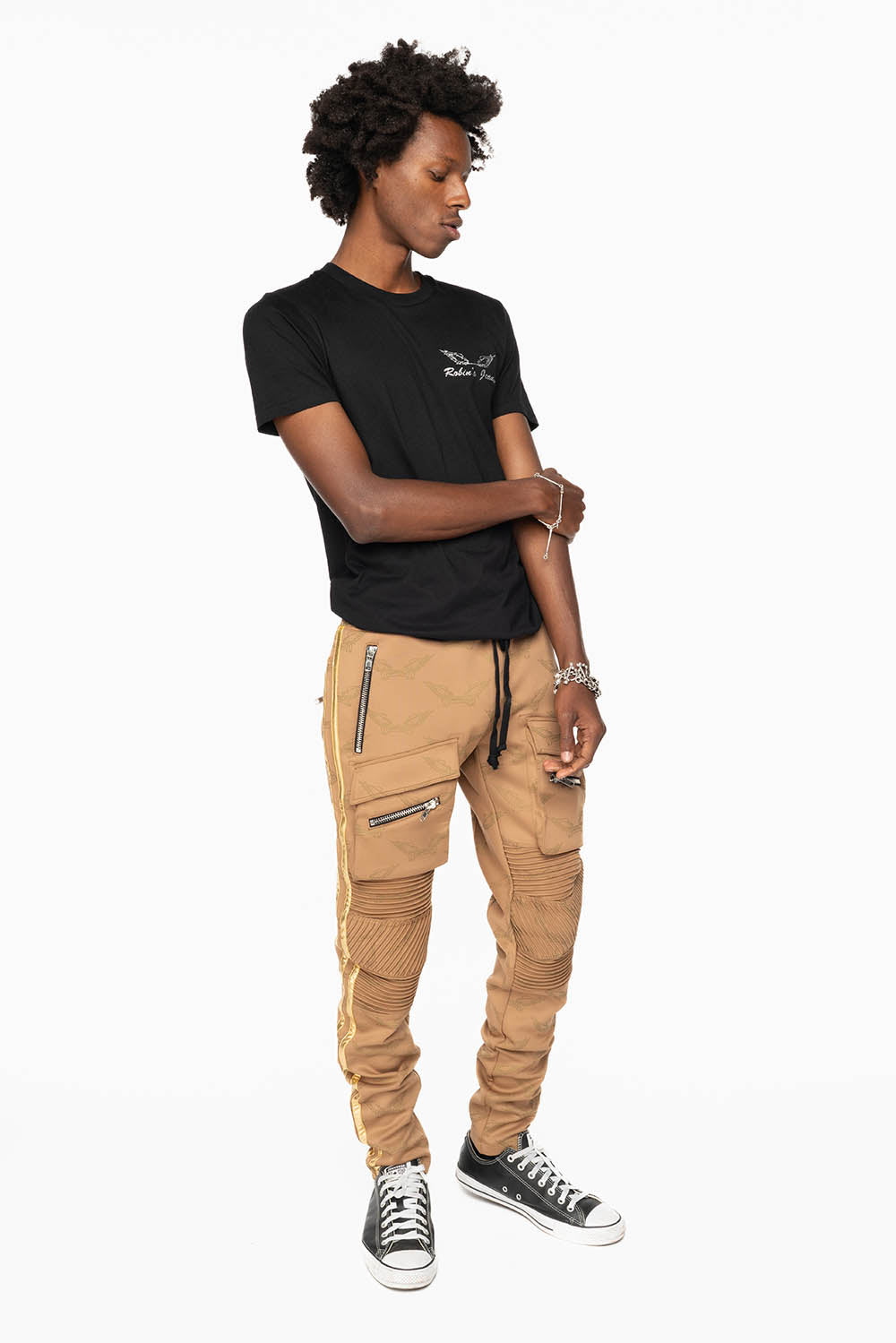 ROBIN’S MONOGRAM JOGGER IN KHAKI AND GOLD – Robin's Jean