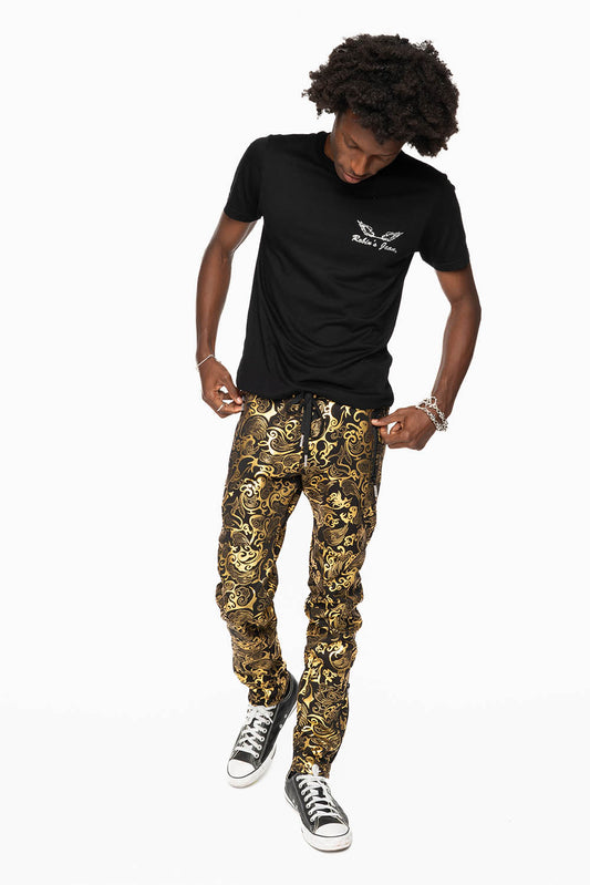 CLOUD JOGGER IN BLACK AND GOLD