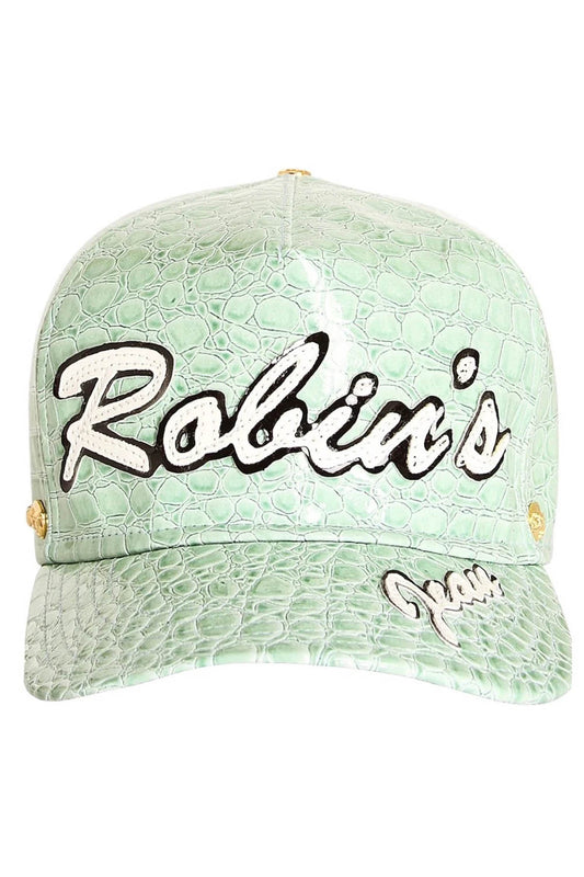 ROBIN'S JEAN SCRIPT CAP IN PATENT MINT CROC