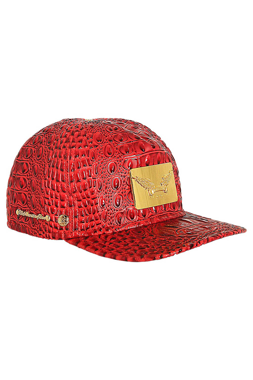 ROBIN'S GOLD TAG CAP IN RED CROC