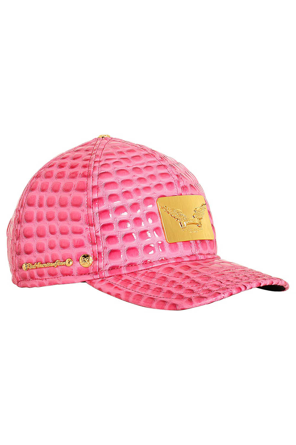 ROBIN'S GOLD TAG CAP IN PINK LIZARD