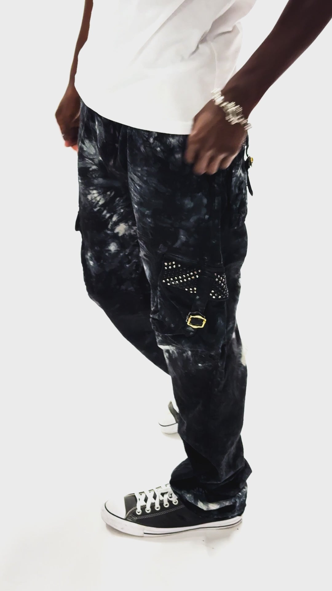 パンツ Radiant Belt cargo black denim RADIANT RAN select ベルトカーゴ ブラックデニム s