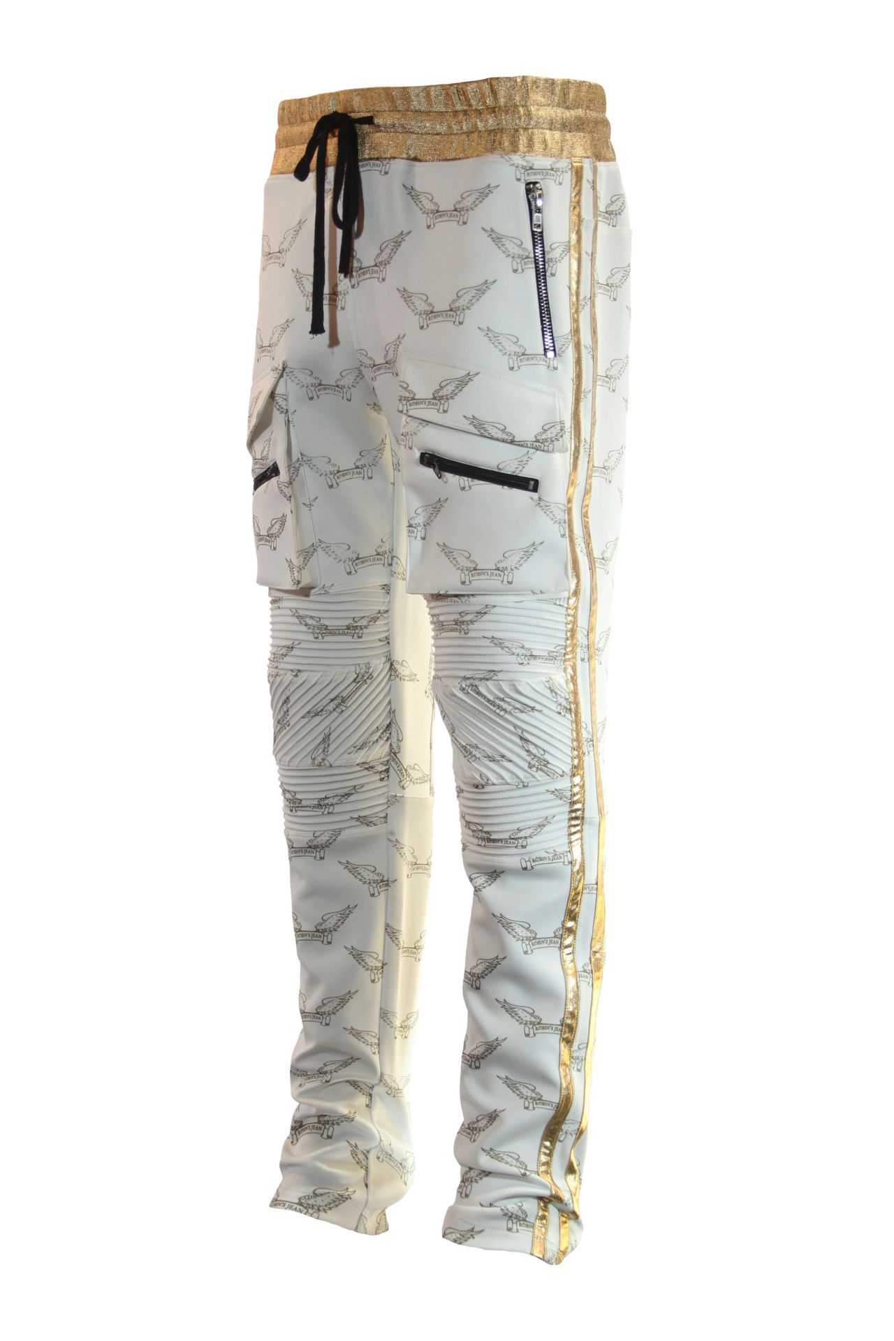 ROBIN'S MONOGRAM JOGGER IN WHITE AND GOLD