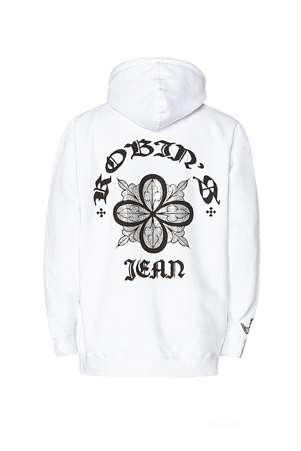 ORNATE HOODIE WITH CRYSTALS IN WHITE