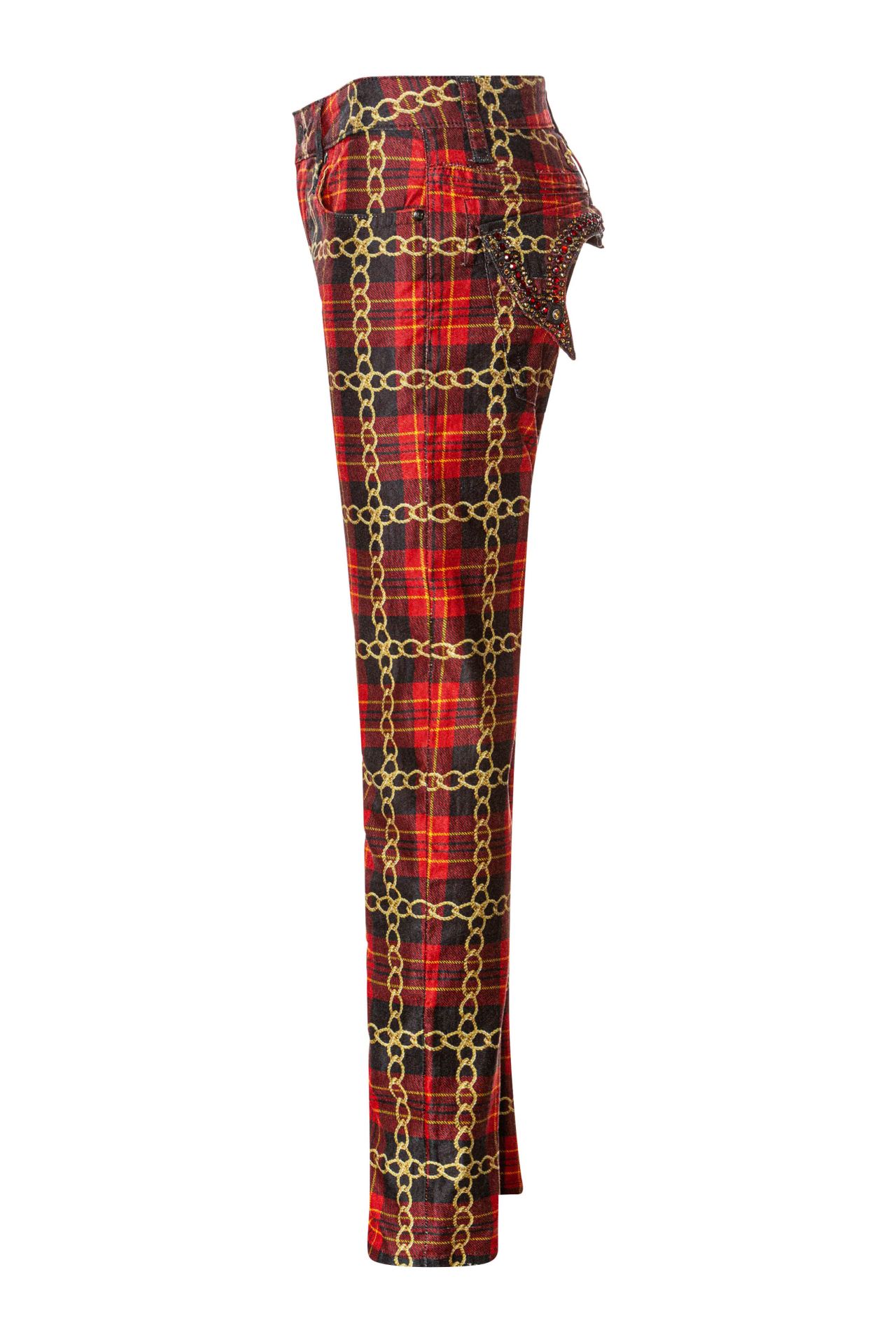 KILLER FLAP WITH CRYSTALS IN RED PLAID