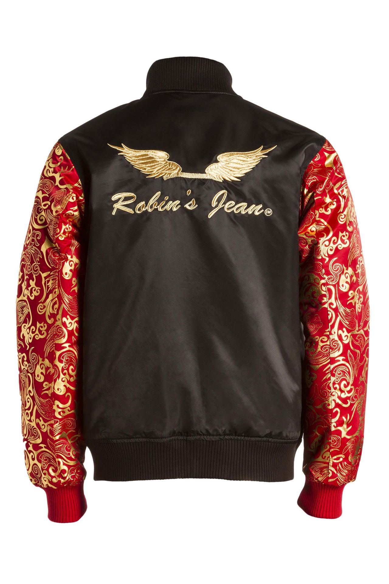 CLOUDS REVERSIBLE BOMBER JACKET IN RED AND GOLD
