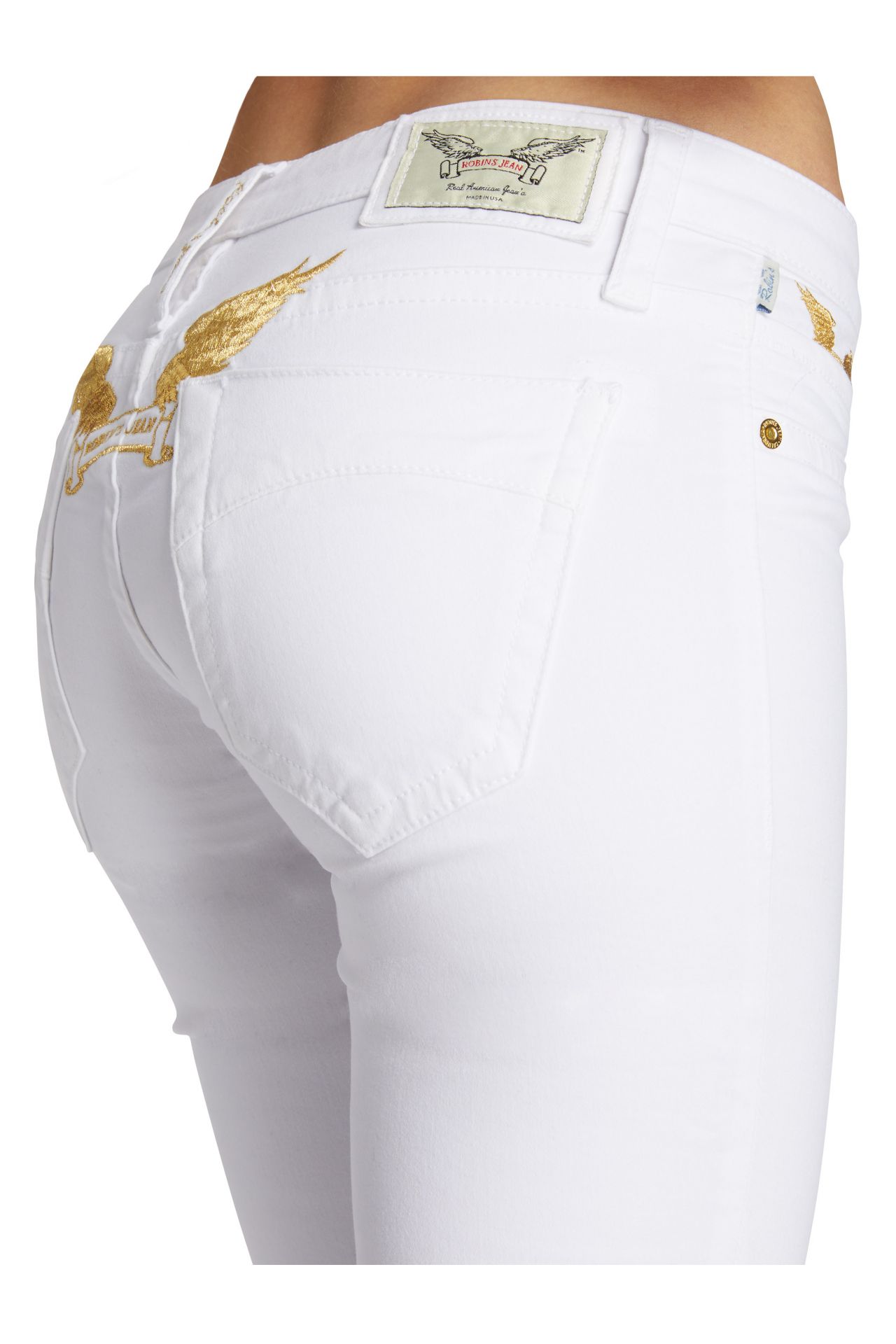 MARILYN SKINNY IN WHITE WITH GOLD WINGS