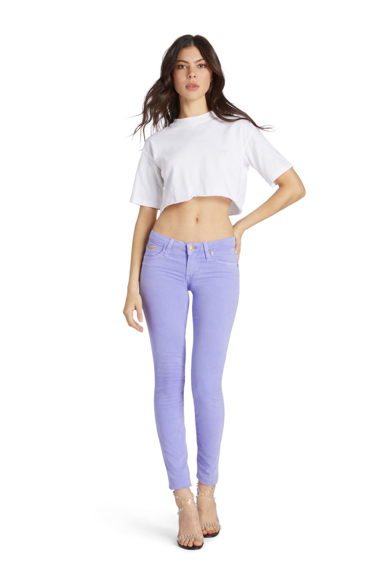 MARILYN SKINNY IN PURPLE WITH CRYSTALS