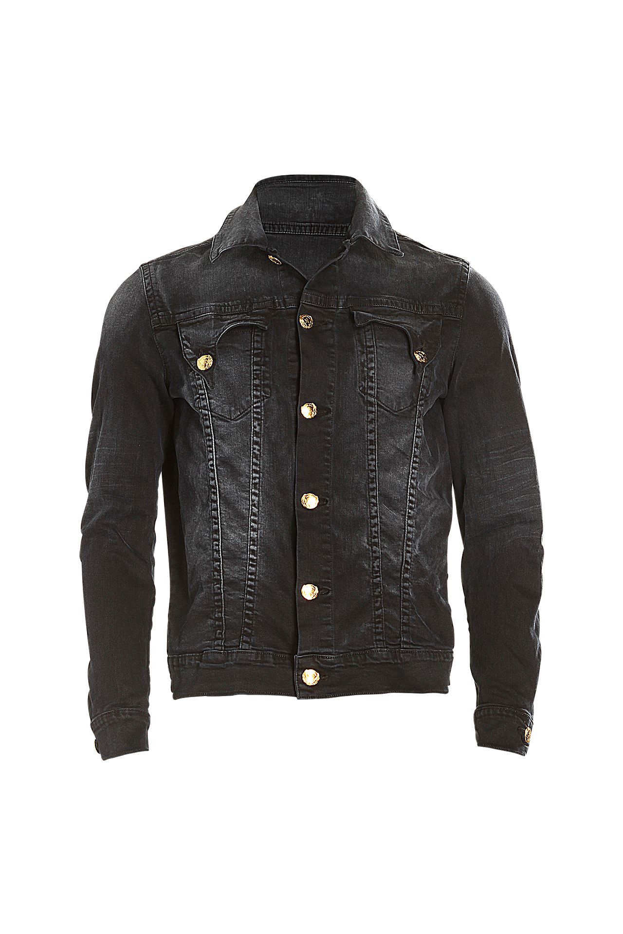 KILLER FLAP JACKET WITH DRAGON IN F-UP BLACK WITH GOLD