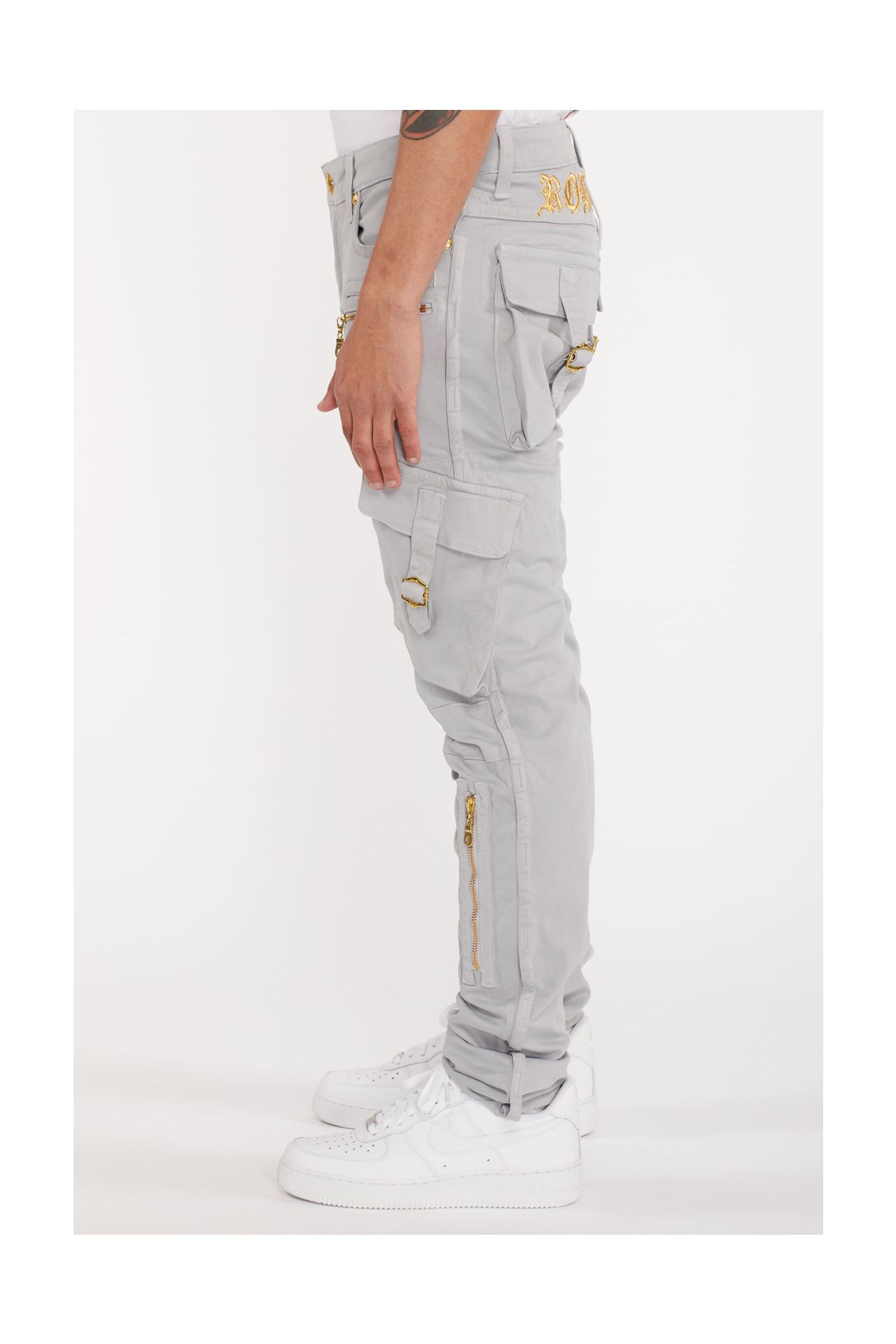MILITARY STYLE MENS CARGO PANTS IN GRAY