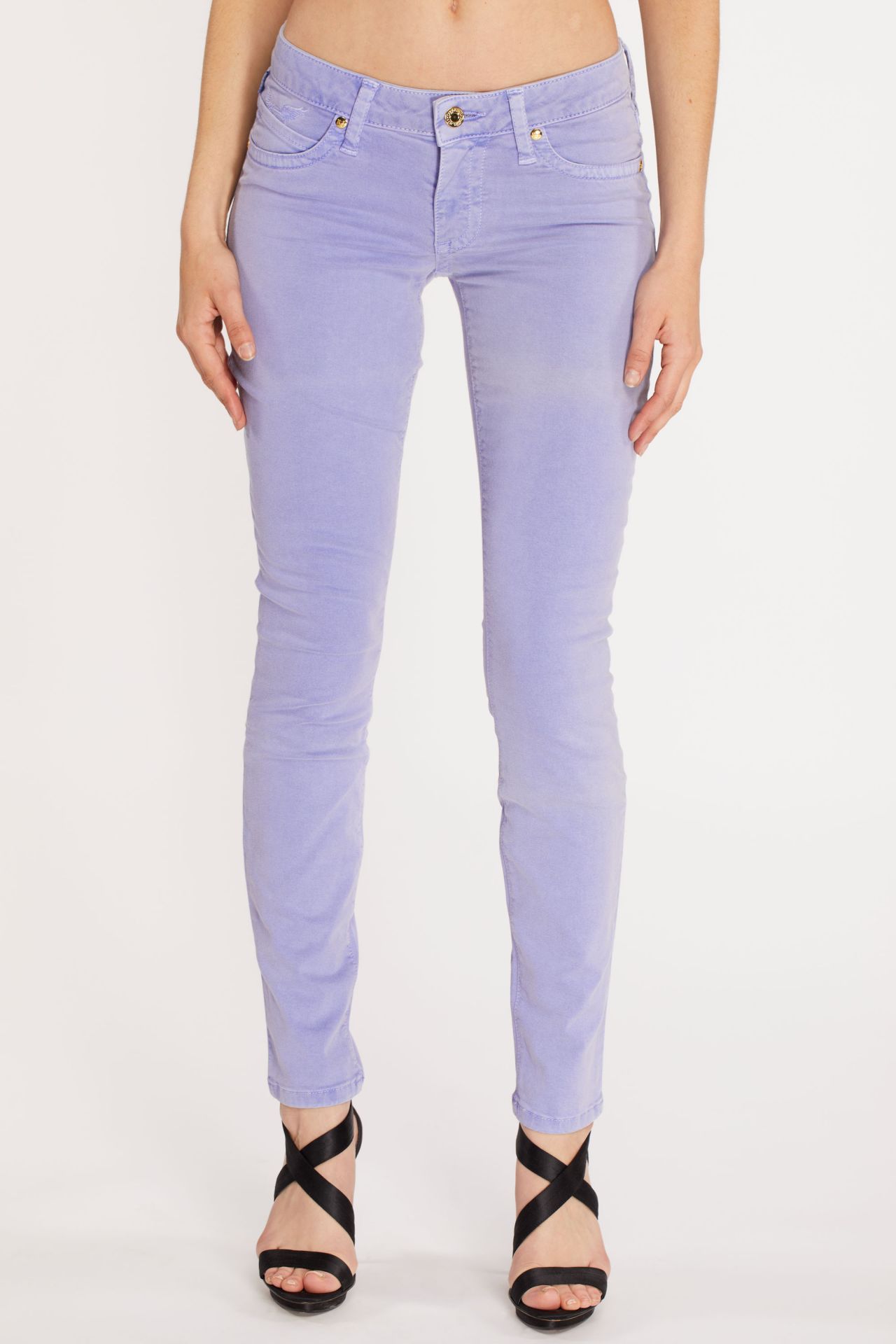 Low Rise Slim Leg Jean, Purple Denim