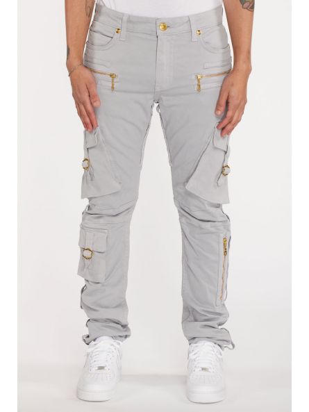 MILITARY STYLE MENS CARGO PANTS IN GRAY