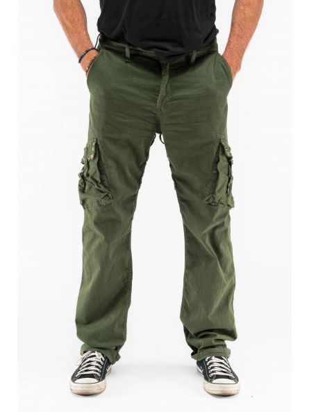  ROBINS NEW MILITARY STYLE CARGO PANTS IN GREEN ARMY WITH STUDS AND CRYSTALS